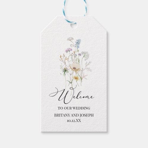 Wildflower Welcome To Our Wedding Photo Favor Gift Tags