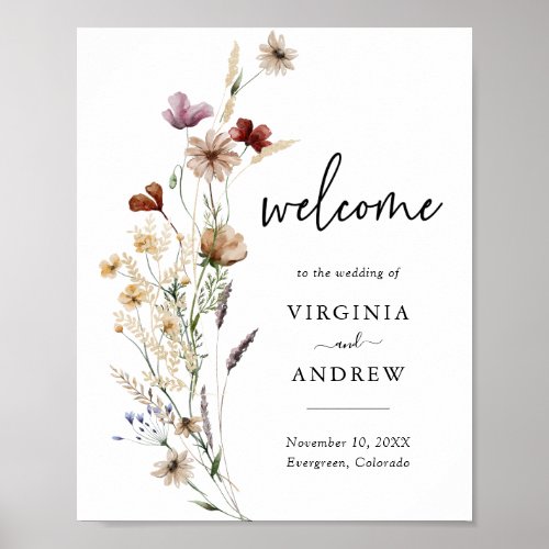 Wildflower Welcome Wedding Poster