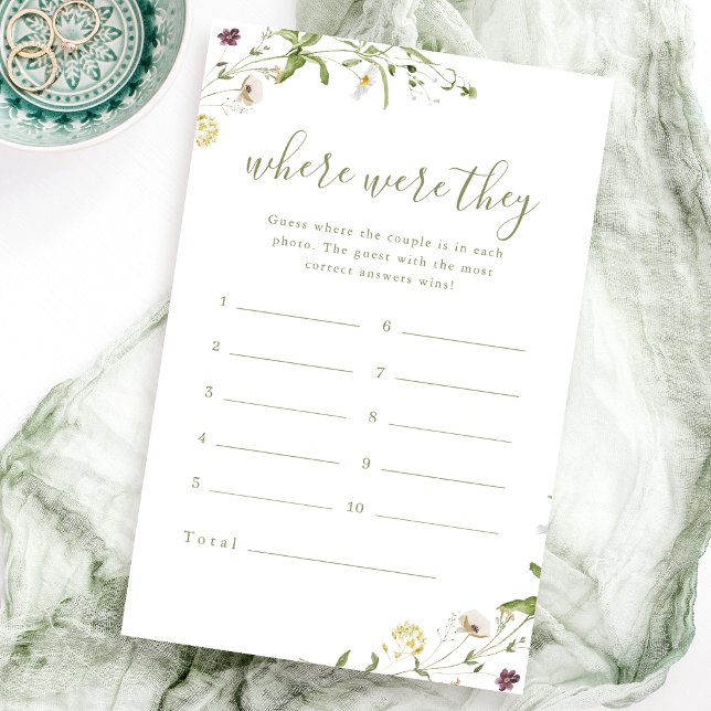Wildflower where were they bridal shower game (Wildflower where were they bridal shower game)