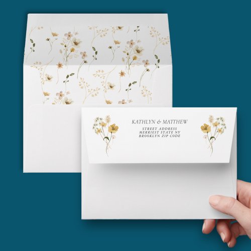 Wildflower Whimsical Boho Modern Wedding Envelope