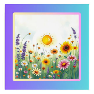 Wildflower Whimsy: A Meadow in Bloom Acrylic Print