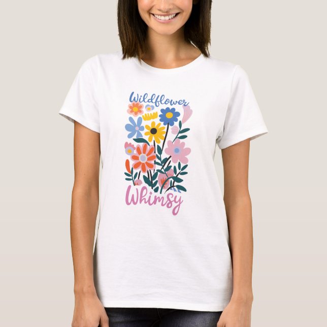 Wildflower Whimsy Floral T-shirt (Front)