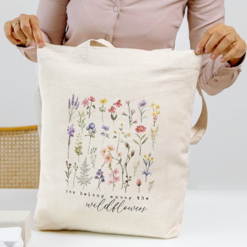 Wildflower Whimsy Script  Tote Bag