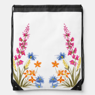 Wildflower Whisper Drawstring Bag
