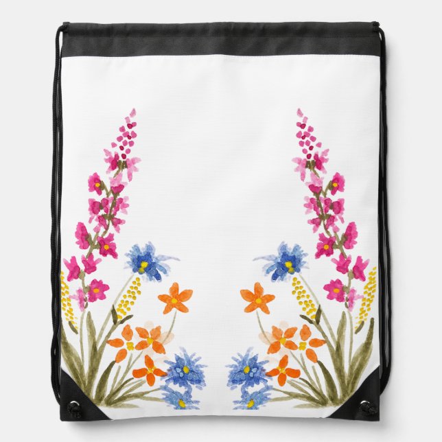 Wildflower Whisper  Drawstring Bag (Front)