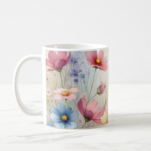  Wildflower Whispers in Watercolor  Coffee Mug