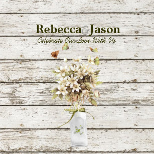 Whitewashed Wood Wedding Invitations Zazzle Wildflower Whitewashed Wood French Country Wedding Invitation