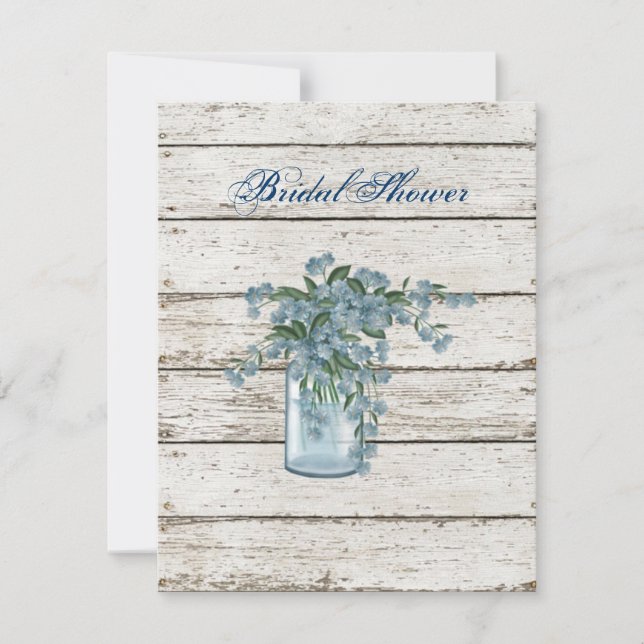 wildflower whitewashed wood french country wedding invitation (Front)