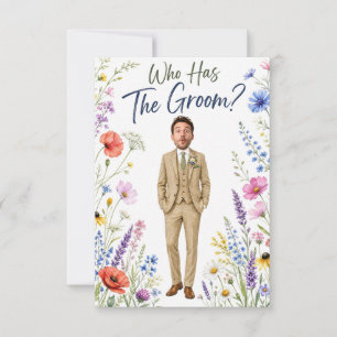 Wildflower Who Has The Groom Bridal Shower Wedding Thank You Card