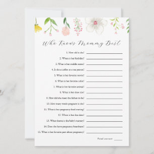 Wildflower Who Knows Mommy Best Game Card