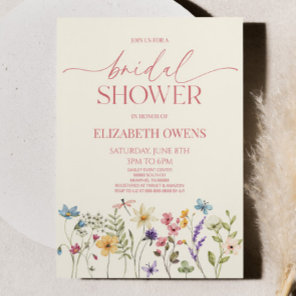Wildflower Wild Flower Floral Bridal Shower Invitation