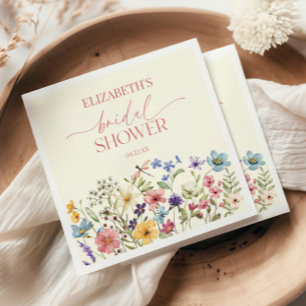 Wildflower Wild Flower Floral Bridal Shower Napkins