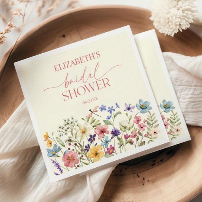 Wildflower Wild Flower Floral Bridal Shower Napkins (Creator Uploaded)
