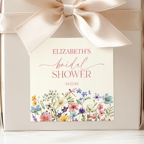 Wildflower Wild Flower Floral Bridal Shower Square Sticker