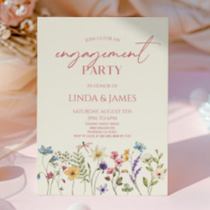 Wildflower Wild Flower Floral Engagement Party Invitation