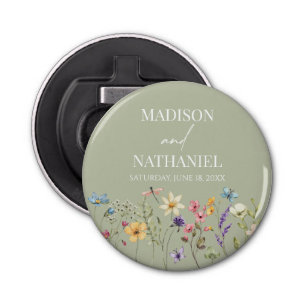 Wildflower Wild Flower Floral Garden Wedding Bottle Opener