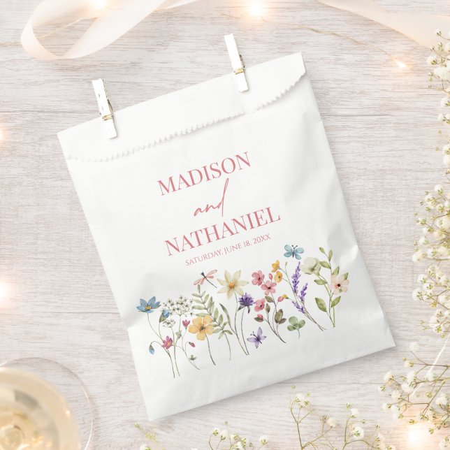 Wildflower Wild Flower Floral Garden Wedding Favor Bag (Clipped)