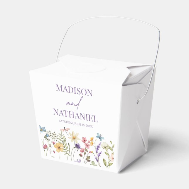 Wildflower Wild Flower Floral Garden Wedding Favor Boxes (Front Side)