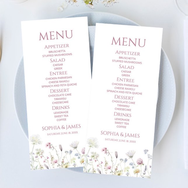 Wildflower Wild Flower Floral Garden Wedding Food Menu (Creator Uploaded)