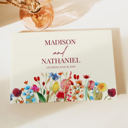 Wildflower Wild Flower Floral Garden Wedding Guest Book