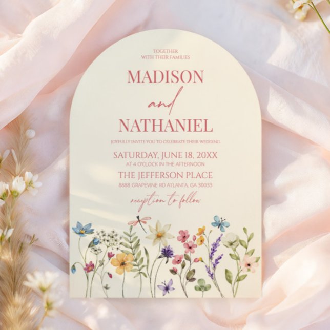 Wildflower Wild Flower Floral Garden Wedding Invitation (Creator Uploaded)