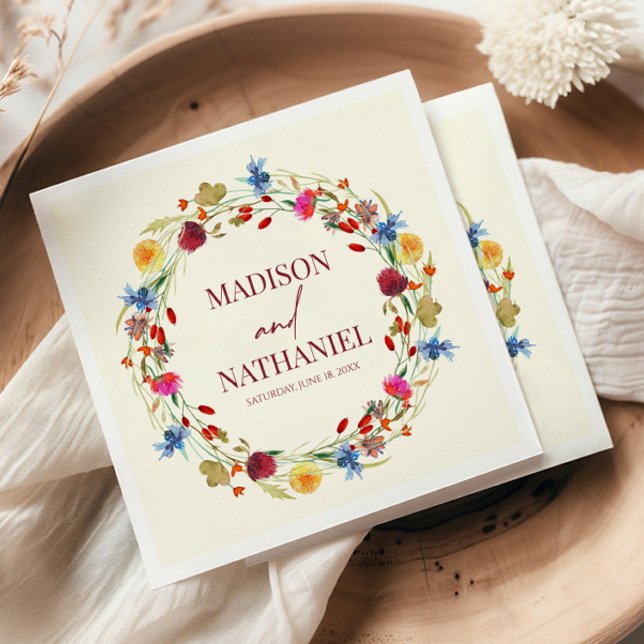Wildflower Wild Flower Floral Garden Wedding Napkins (Creator Uploaded)