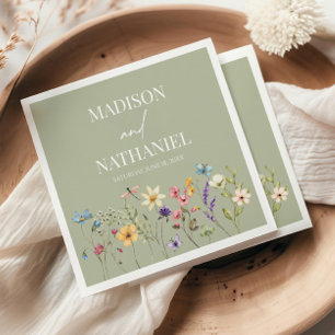 Wildflower Wild Flower Floral Garden Wedding Napkins