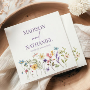 Wildflower Wild Flower Floral Garden Wedding Napkins