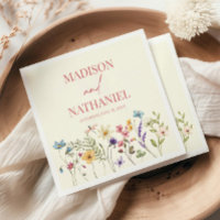 Wildflower Wild Flower Floral Garden Wedding Napkins