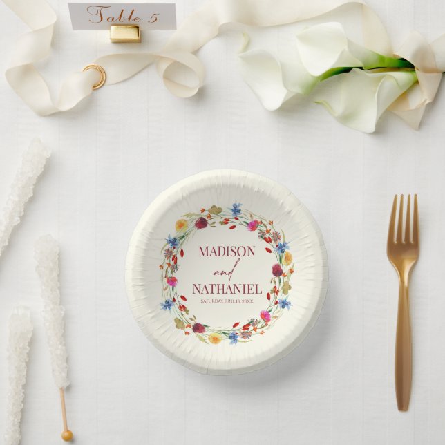 Wildflower Wild Flower Floral Garden Wedding Paper Bowls (Wedding)