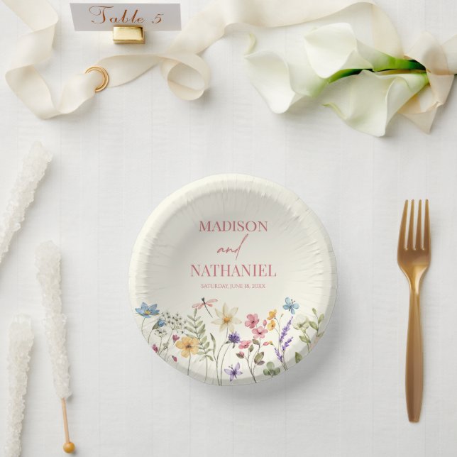 Wildflower Wild Flower Floral Garden Wedding Paper Bowls (Wedding)