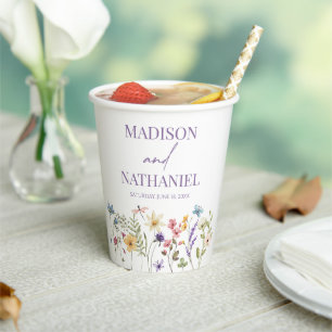 Wildflower Wild Flower Floral Garden Wedding Paper Cups