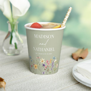 Wildflower Wild Flower Floral Garden Wedding Paper Cups