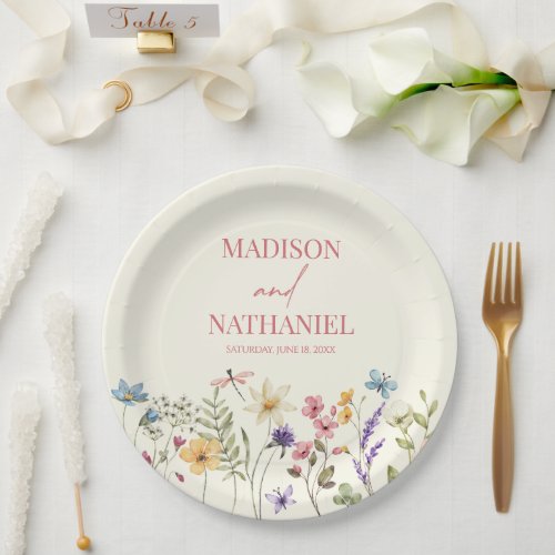 Wildflower Wild Flower Floral Garden Wedding Paper Plates