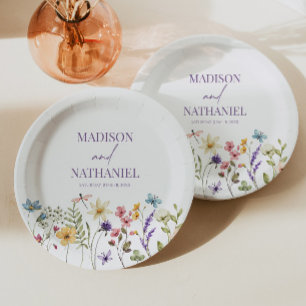 Wildflower Wild Flower Floral Garden Wedding Paper Plates