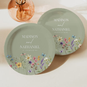Wildflower Wild Flower Floral Garden Wedding Paper Plates
