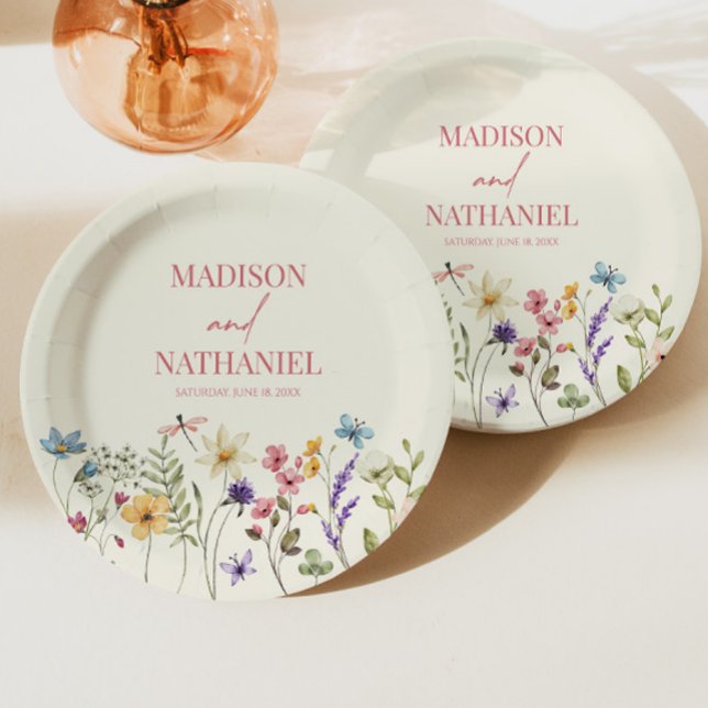 Wildflower Wild Flower Floral Garden Wedding Paper Plates (Creator Uploaded)