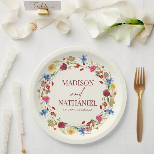 Wildflower Wild Flower Floral Garden Wedding Paper Plates