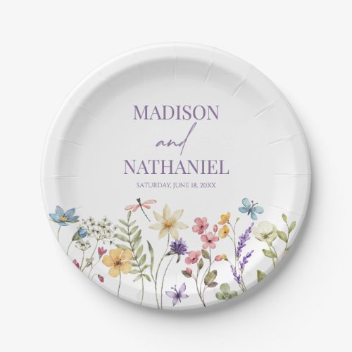 Wildflower Wild Flower Floral Garden Wedding Paper Plates