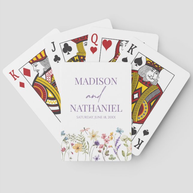 Wildflower Wild Flower Floral Garden Wedding Poker Cards (Back)
