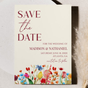 Wildflower Wild Flower Floral Garden Wedding Save The Date