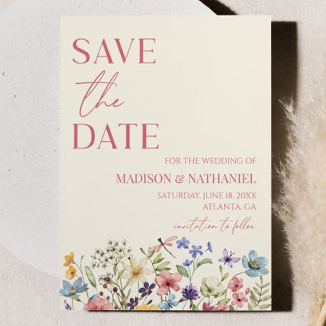 Wildflower Wild Flower Floral Garden Wedding Save The Date (Creator Uploaded)
