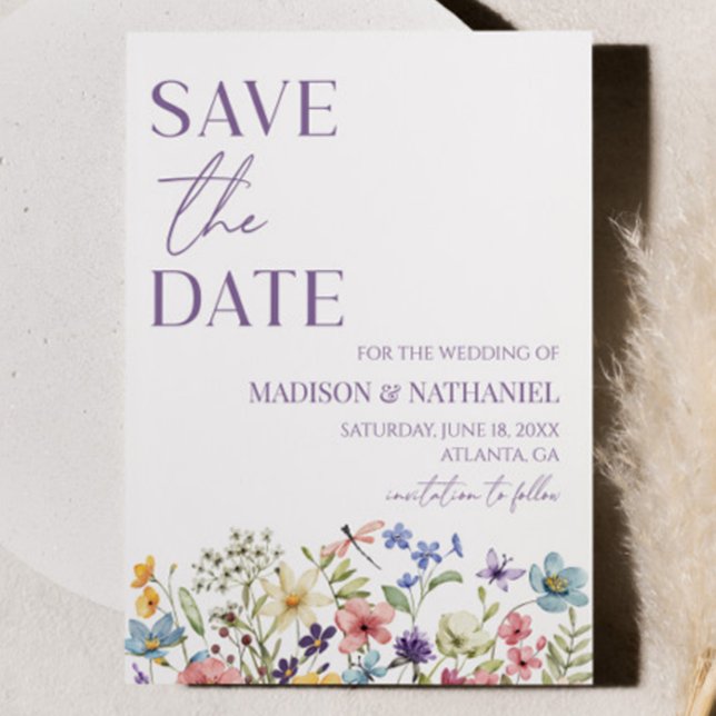Wildflower Wild Flower Floral Garden Wedding Save The Date (Creator Uploaded)