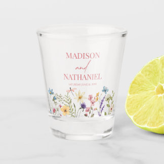 Wildflower Wild Flower Floral Garden Wedding Shot Glass