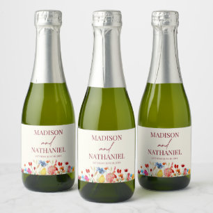 Wildflower Wild Flower Floral Garden Wedding Sparkling Wine Label