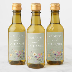 Wildflower Wild Flower Floral Garden Wedding Wine Label