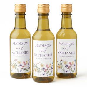 Wildflower Wild Flower Floral Garden Wedding Wine Label