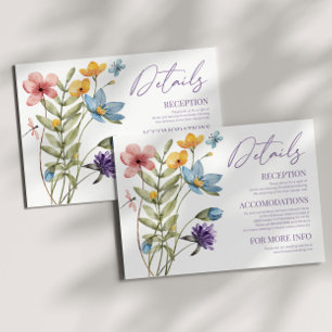 Wildflower Wild Flower Floral Wedding Details Enclosure Card