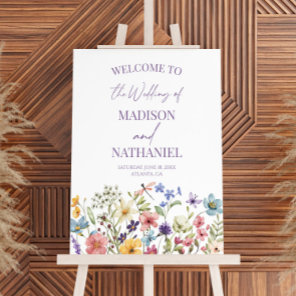 Wildflower Wild Flower Floral Wedding Welcome Sign