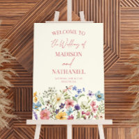 Wildflower Wild Flower Floral Wedding Welcome Sign